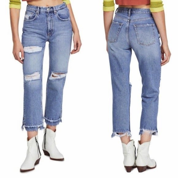 Free People Denim - Free People Lita High Rise Straight Jeans Sz 30